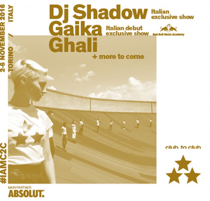 Club To Club 2016 - 2nd annuncio: Dj Shadow (Iesclusiva italiana), Gaika, Ghali