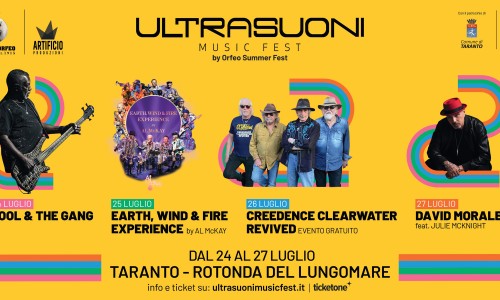 Al via Ultrasuoni Music Fest_dal 24 al 27 luglio a Taranto: Kool & The Gang; Al Mckay; Creedence Clearwater Revived e David Morales Ft. Julie Mcknight