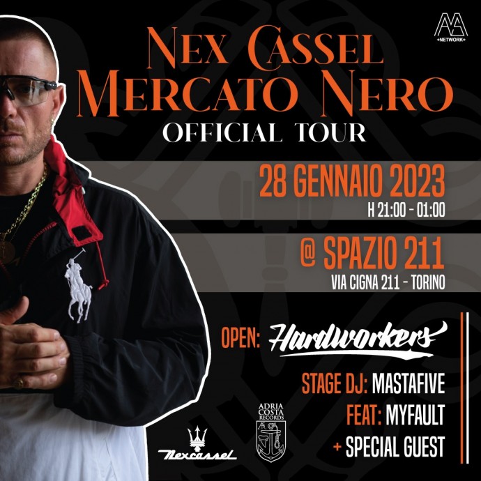 Spazio211 Torino: sabato 28 gennaio l'hardcore hip-hop di Nex Cassel.