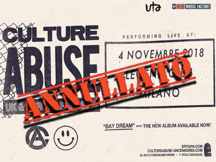 Culture Abuse: rinviato a data da definirsi il tour europeo autunnale