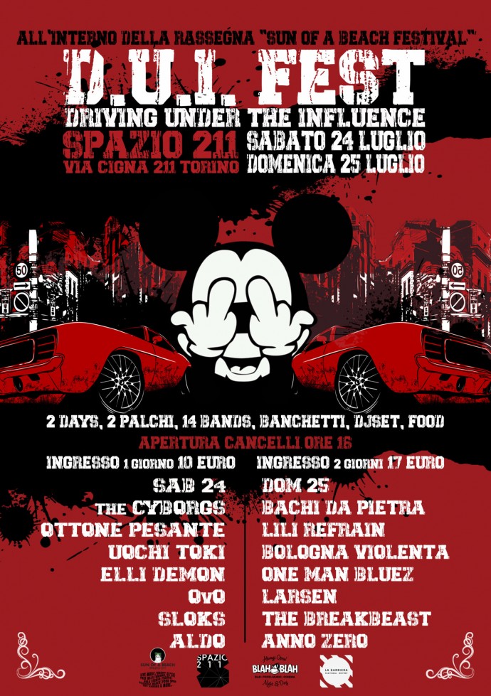 D.U.I. Fest - 24-25 luglio 2021 a Spazio211, Torino per Sun Of a Beach