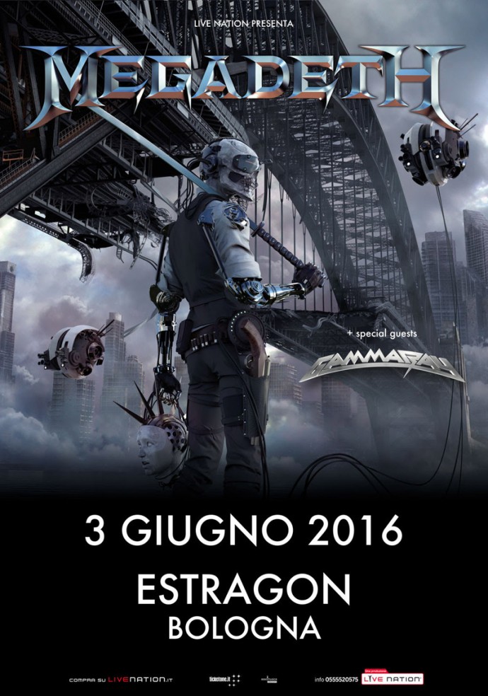 MEGADETH + Gamma Ray: headlining show a Bologna!