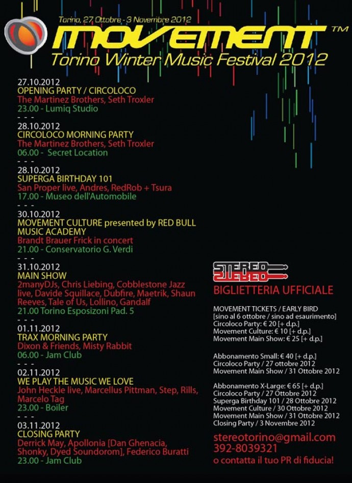 MOVEMENT TORINO 2012 - Fino al 6 Ottobre ticket ridotti