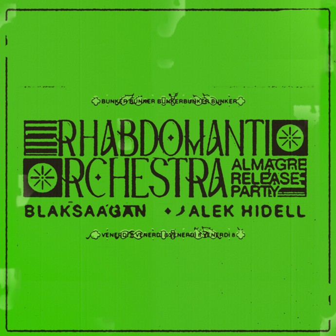 Tum #dalvivo 08 aprile: Rhabdomantic Orchestra + Blak Saagan + Alek Hidell  