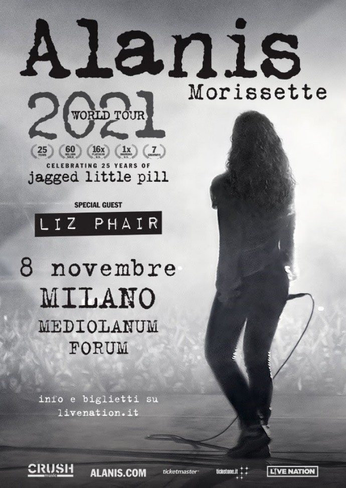 Alanis Morissette: il concerto in Italia è posticipato all'8 novembre 2021 al Mediolanum Forum di Milano