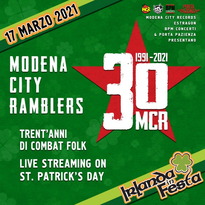 Modena City Ramblers - 30 anni di Mcr: il 17 marzo il concerto in live streaming